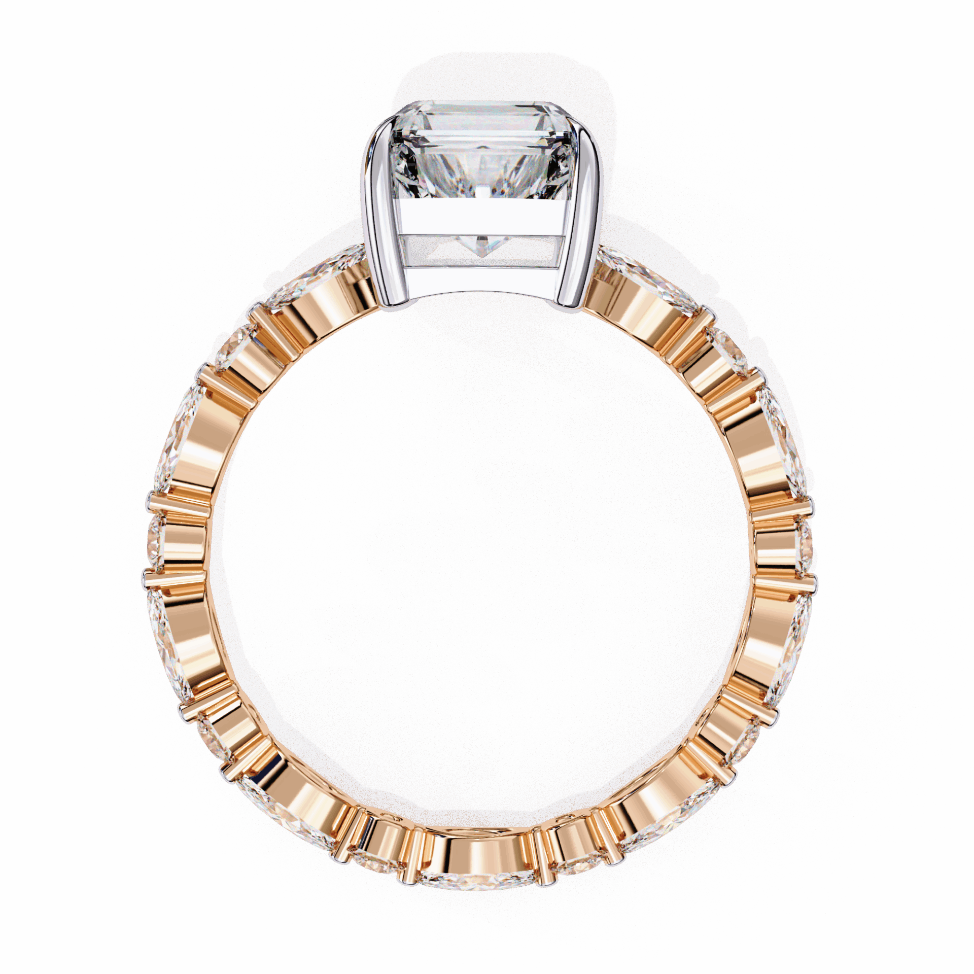 3.75 Carat Radiant Day and Night Ring in Moissanite | House of Estara