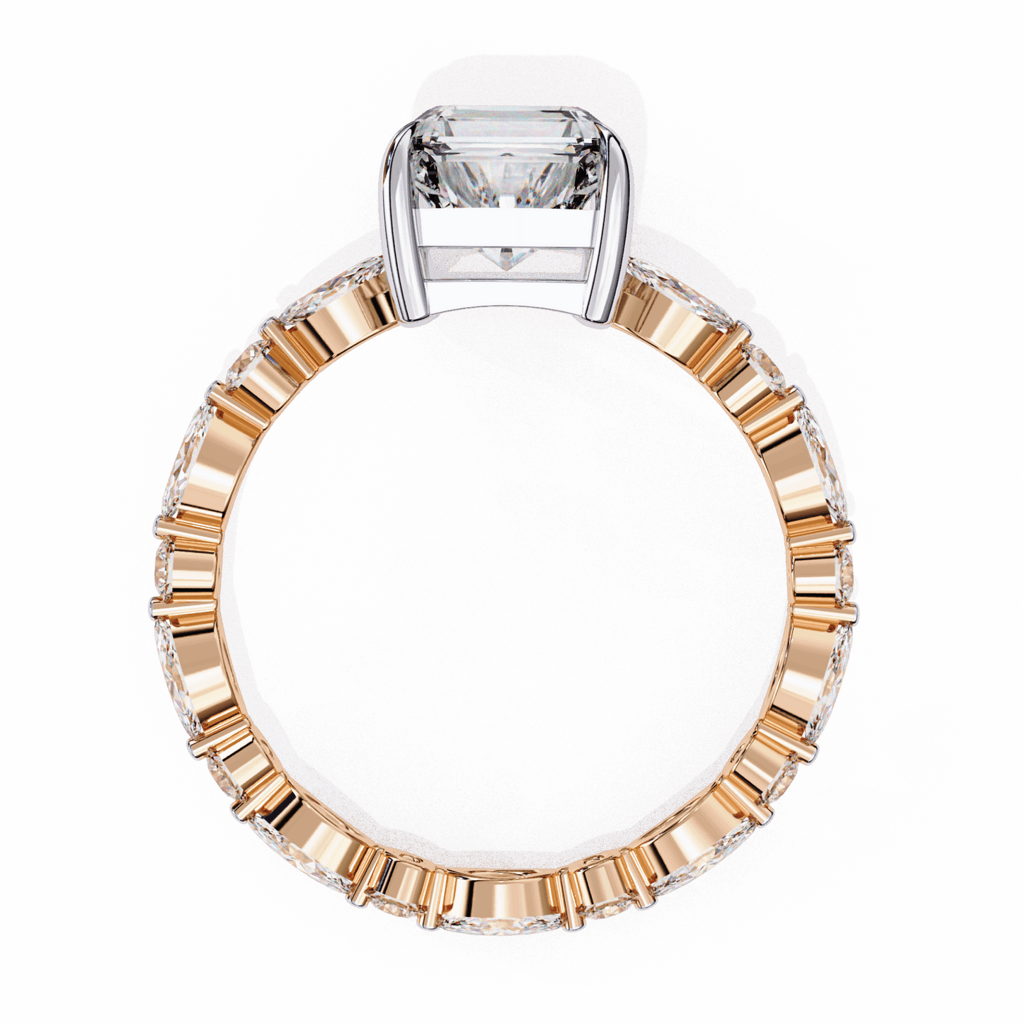 3.75 Carat Radiant Day and Night Ring in Moissanite | House of Estara
