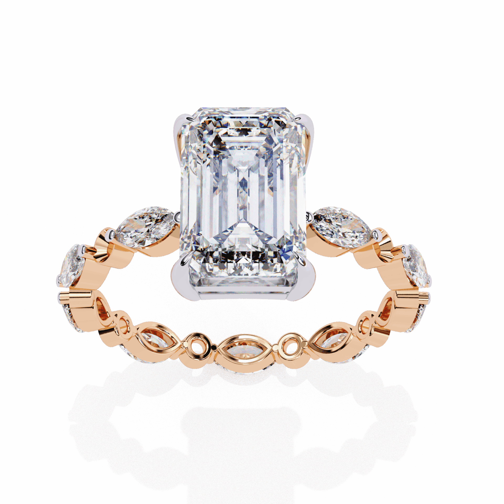 3.75 Carat Radiant Day and Night Ring in Moissanite | House of Estara