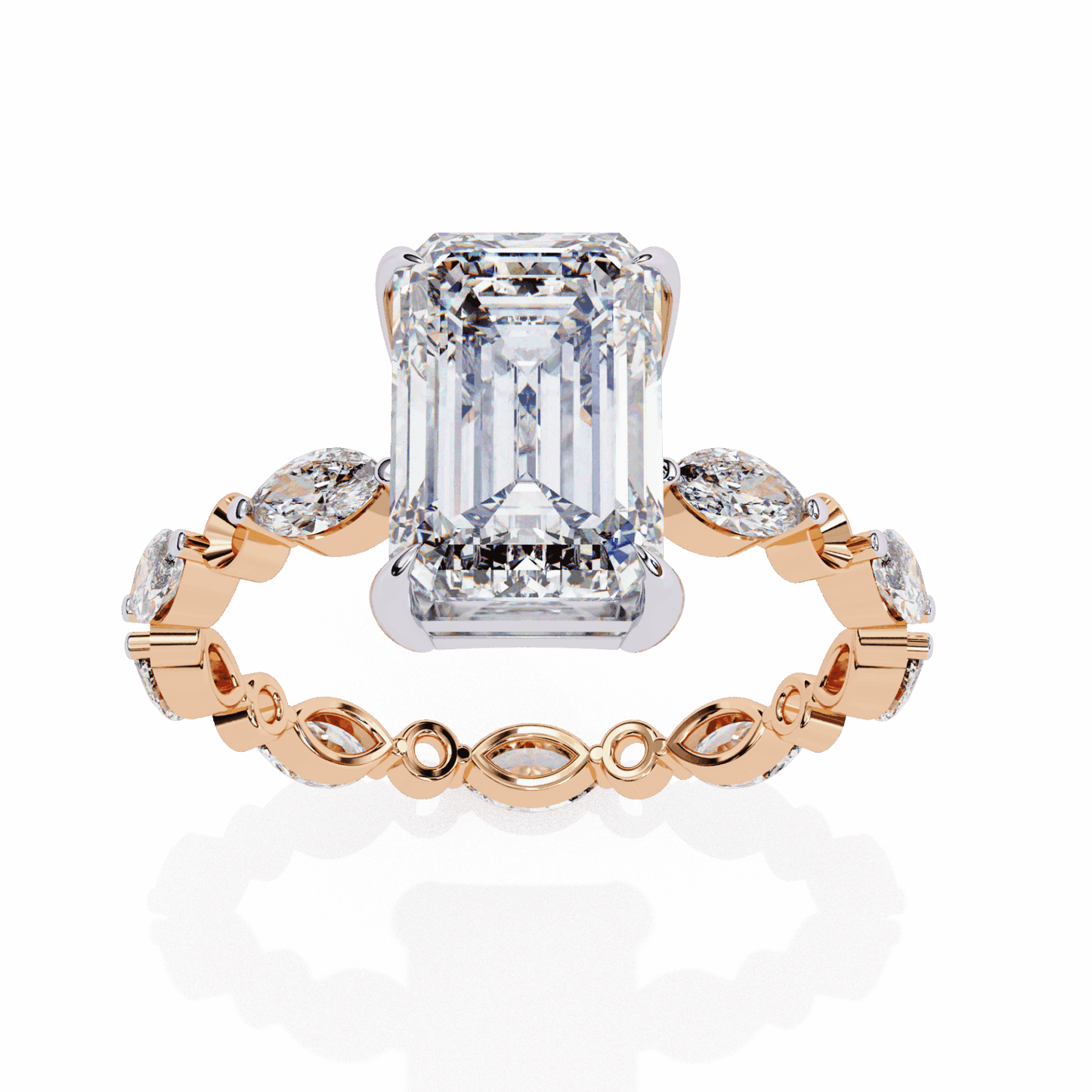 3.75 Carat Radiant Day and Night Ring in Moissanite | House of Estara