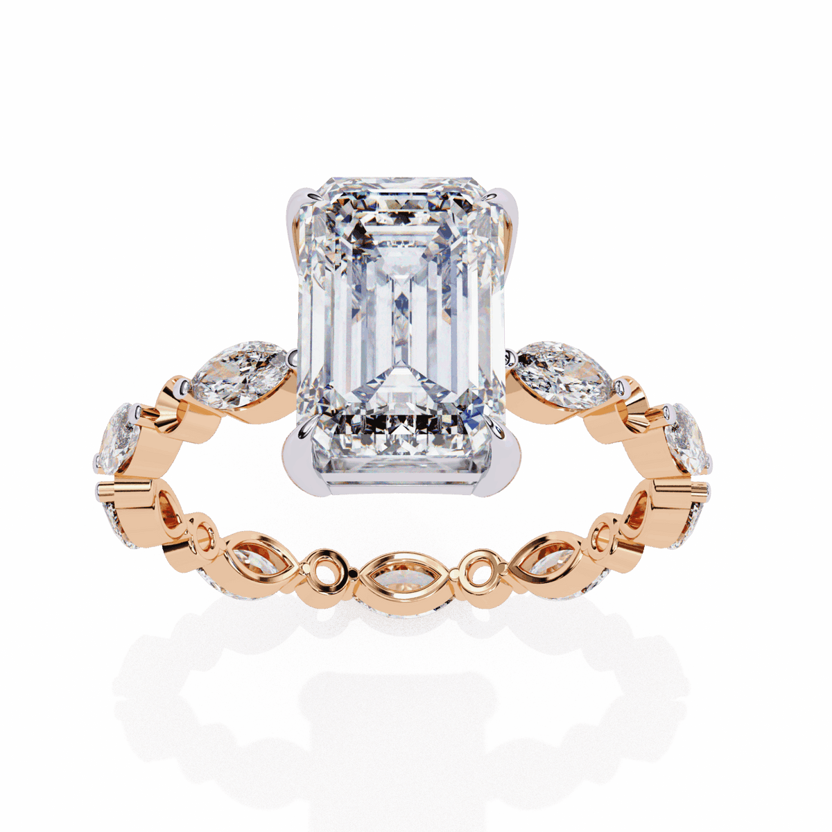 3.75 Carat Radiant Day and Night Ring in Moissanite | House of Estara