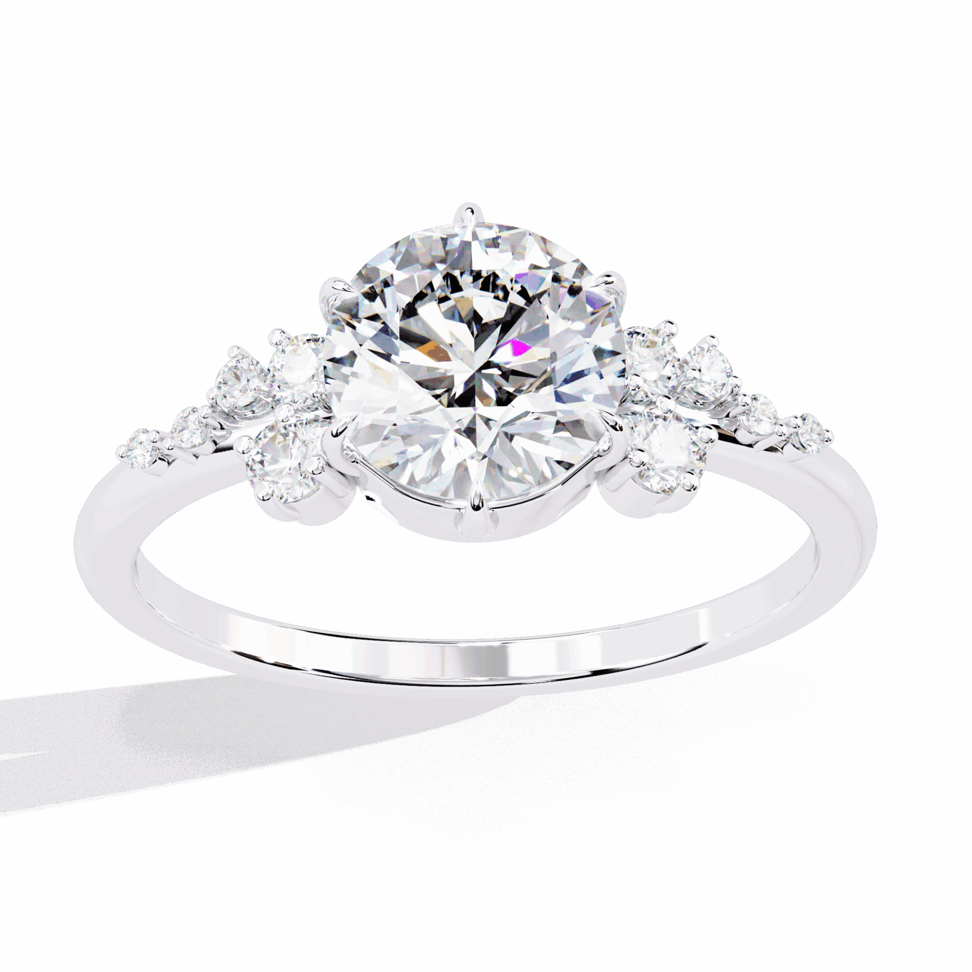 1.25 Carat Round Day and Night Ring in Moissanite | House of Estara
