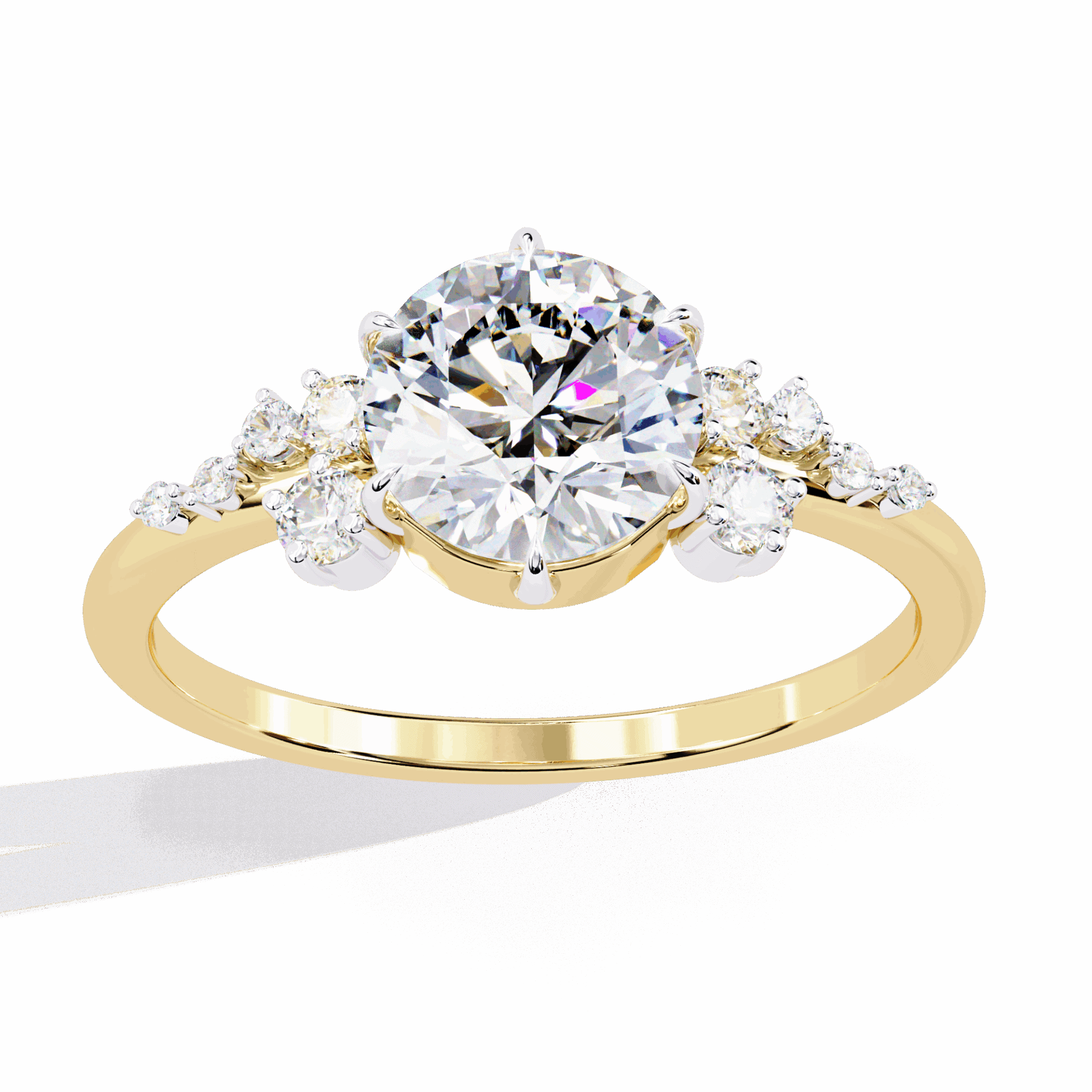 1.25 Carat Round Day and Night Ring in Moissanite | House of Estara