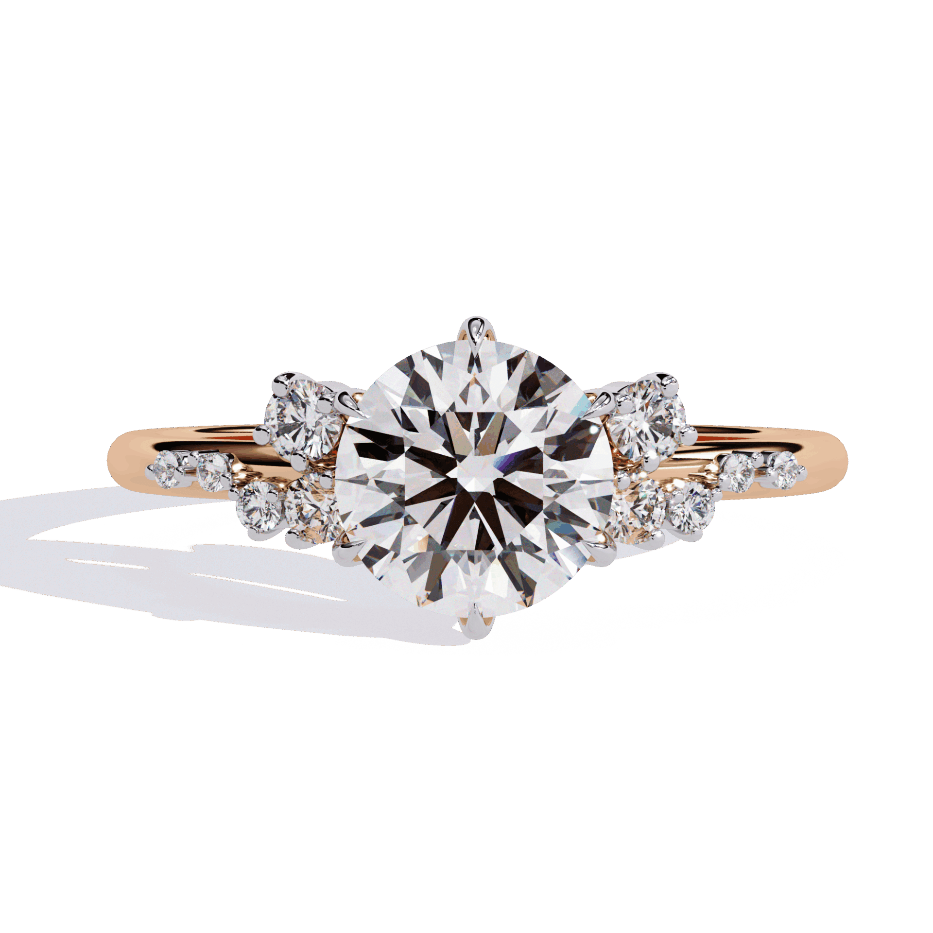 1.25 Carat Round Day and Night Ring in Moissanite | House of Estara