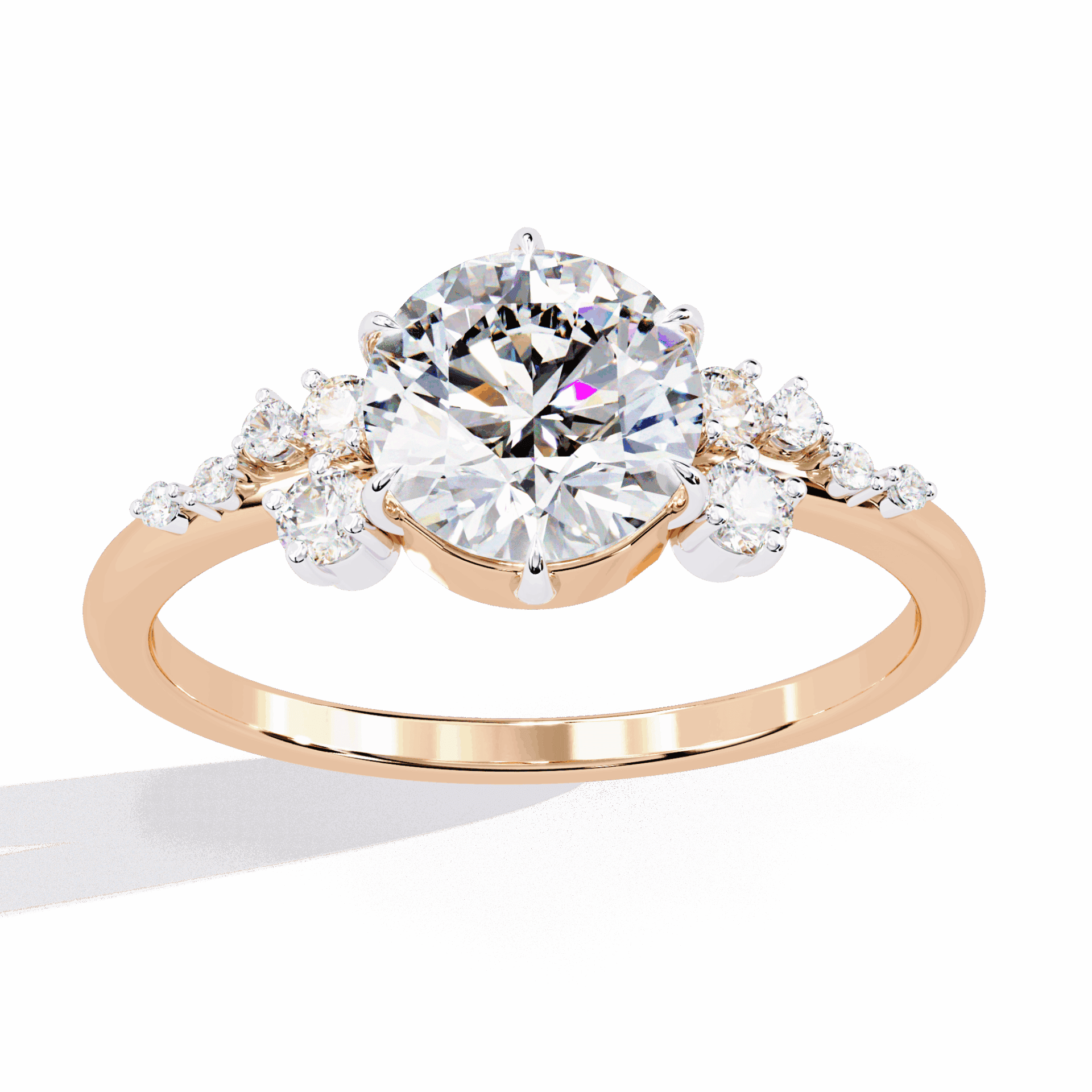 1.25 Carat Round Day and Night Ring in Moissanite | House of Estara