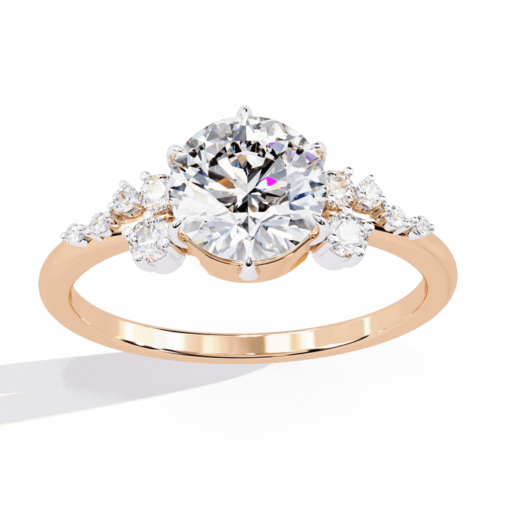 1.25 Carat Round Day and Night Ring in Moissanite | House of Estara
