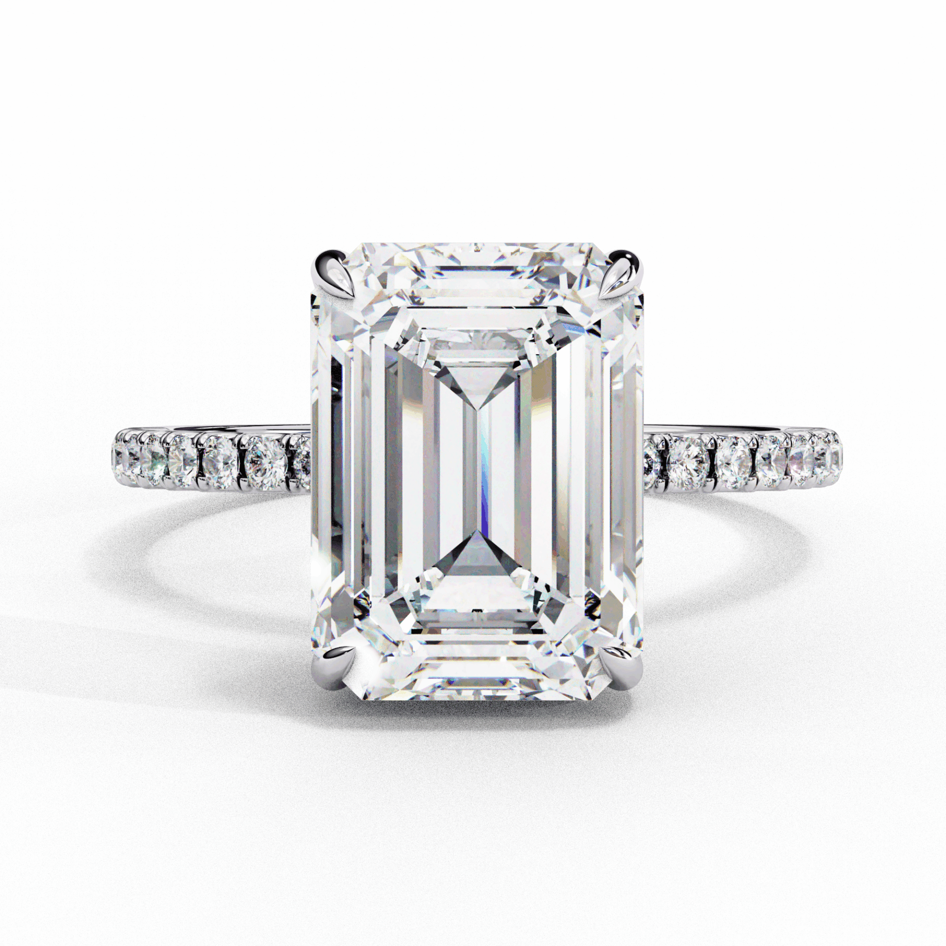 2.75 Carat Emerald Forevermore Solitaire Ring in Moissanite | House of Estara