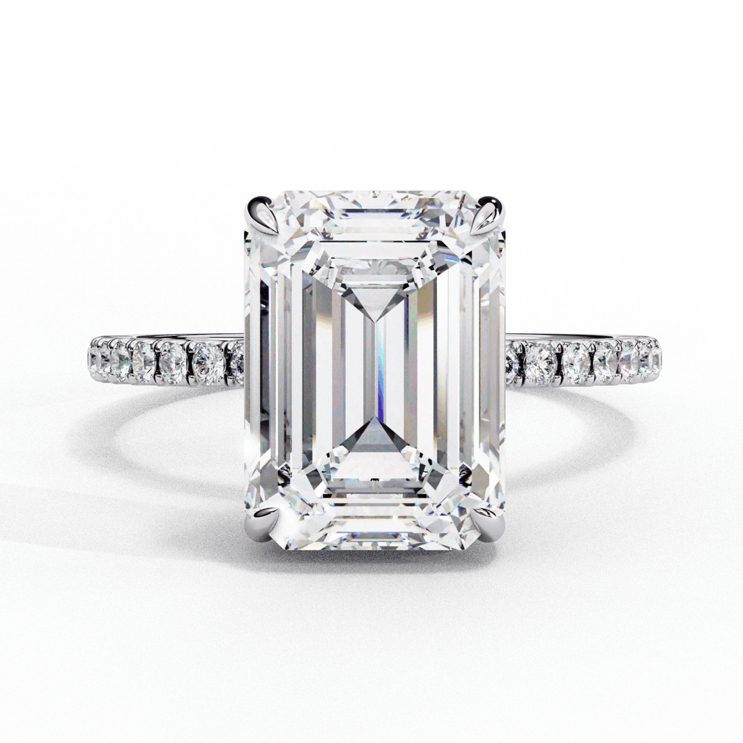 2.75 Carat Emerald Forevermore Solitaire Ring in Moissanite | House of Estara