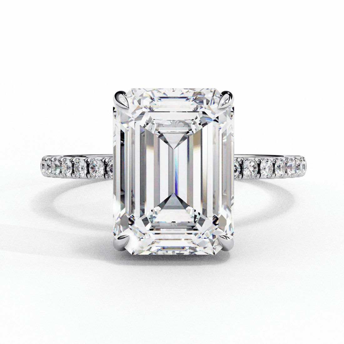 2.75 Carat Emerald Forevermore Solitaire Ring in Moissanite | House of Estara