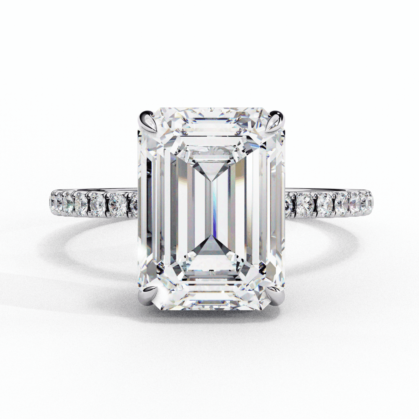 2.75 Carat Emerald Forevermore Solitaire Ring in Moissanite | House of Estara