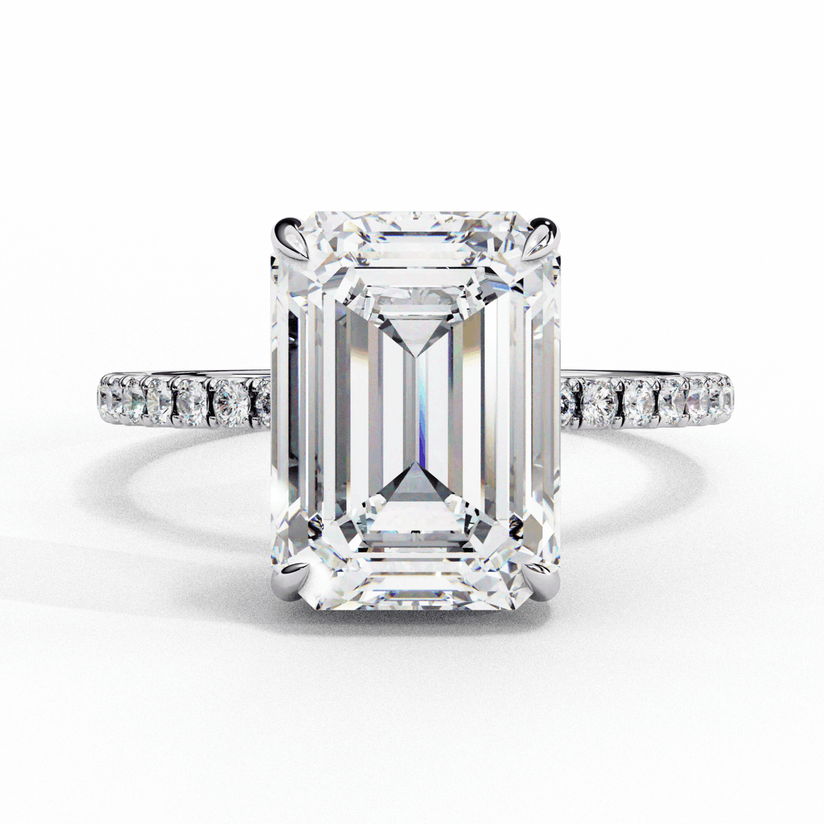 2.75 Carat Emerald Forevermore Solitaire Ring in Moissanite | House of Estara