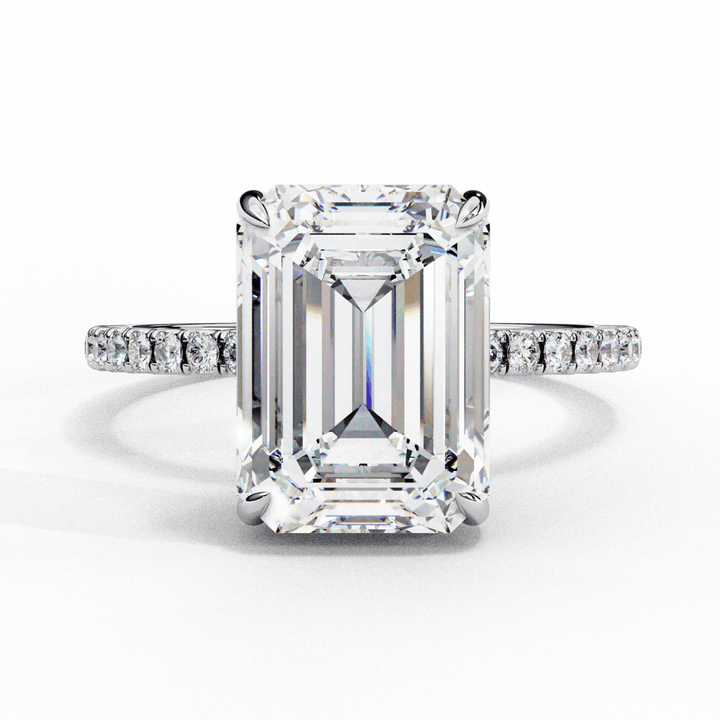 2.75 Carat Emerald Forevermore Solitaire Ring in Moissanite | House of Estara