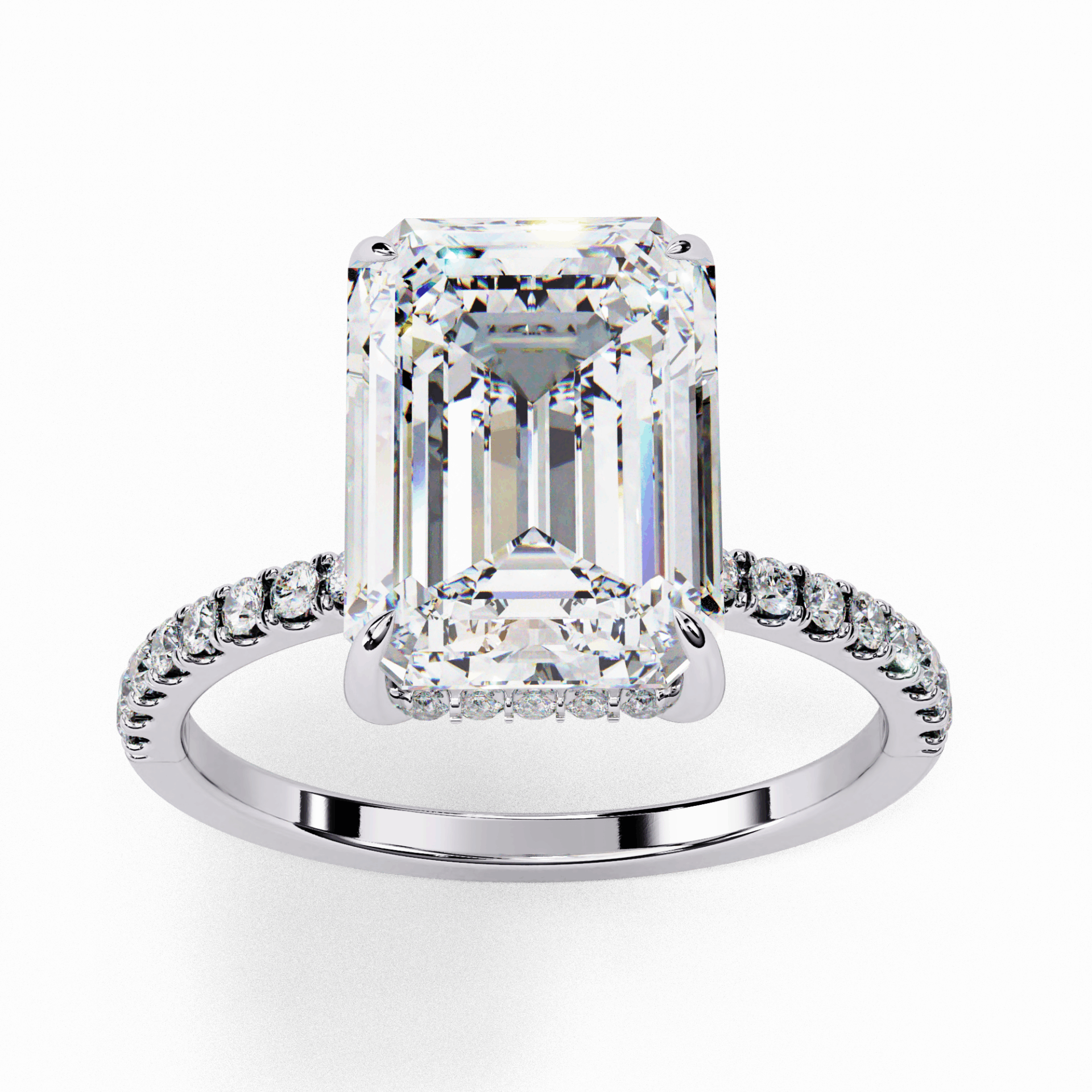 2.75 Carat Emerald Forevermore Solitaire Ring in Moissanite | House of Estara