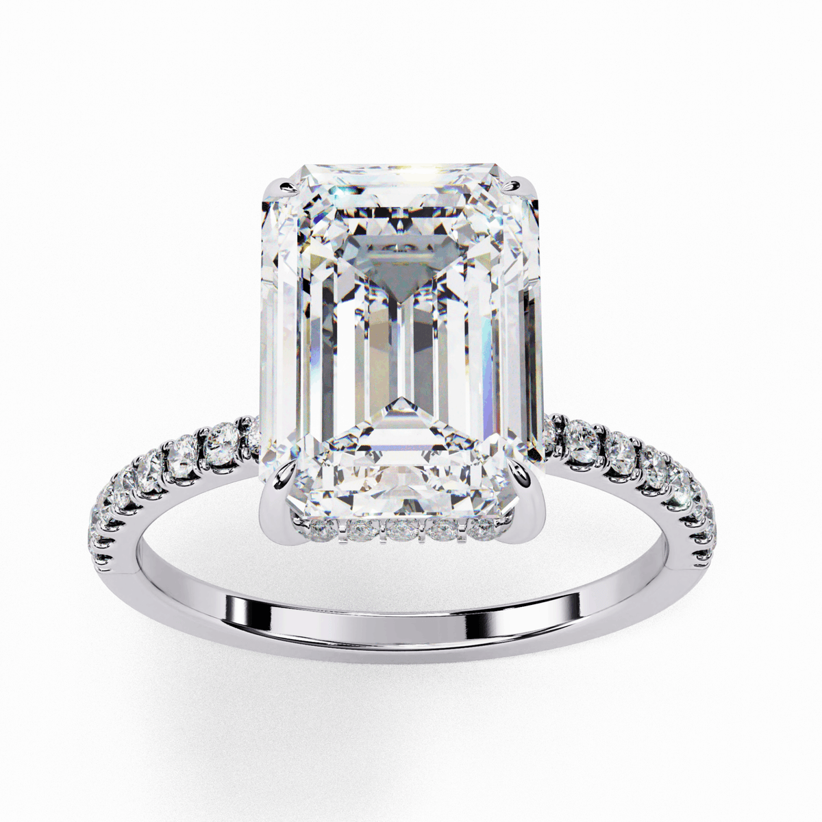 2.75 Carat Emerald Forevermore Solitaire Ring in Moissanite | House of Estara