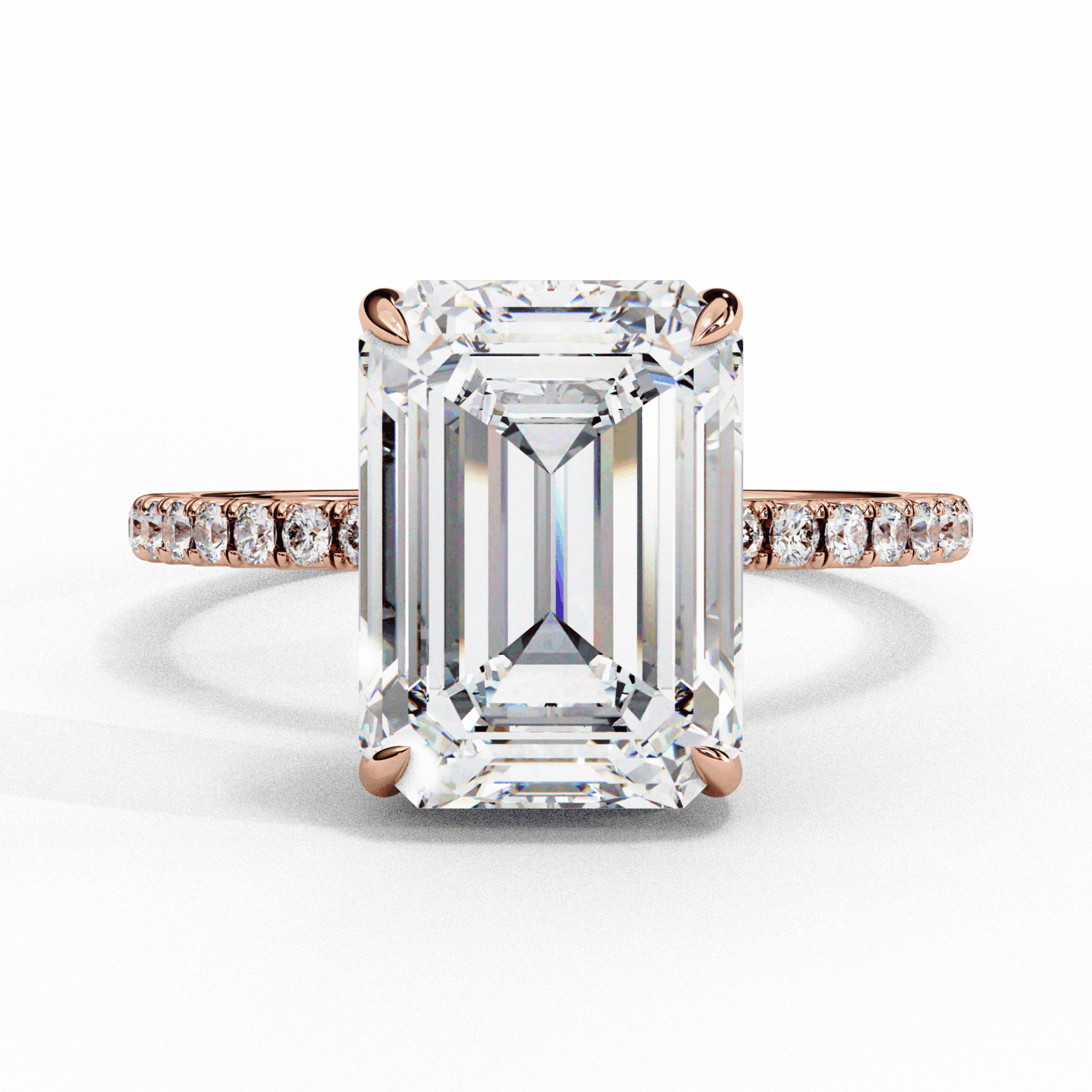 2.75 Carat Emerald Forevermore Solitaire Ring in Moissanite | House of Estara