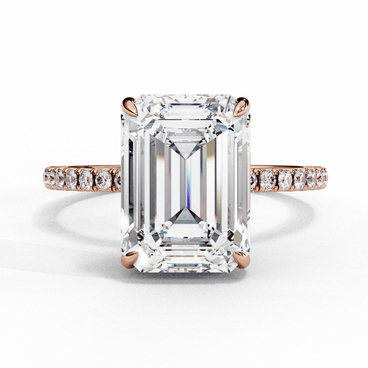2.75 Carat Emerald Forevermore Solitaire Ring in Moissanite | House of Estara