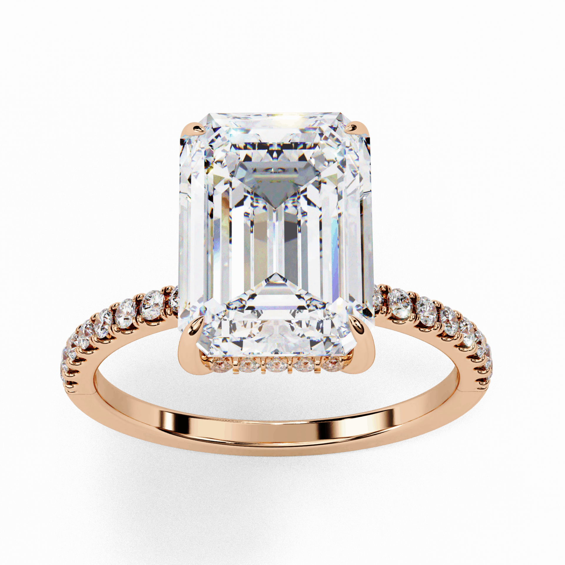 2.75 Carat Emerald Forevermore Solitaire Ring in Moissanite | House of Estara