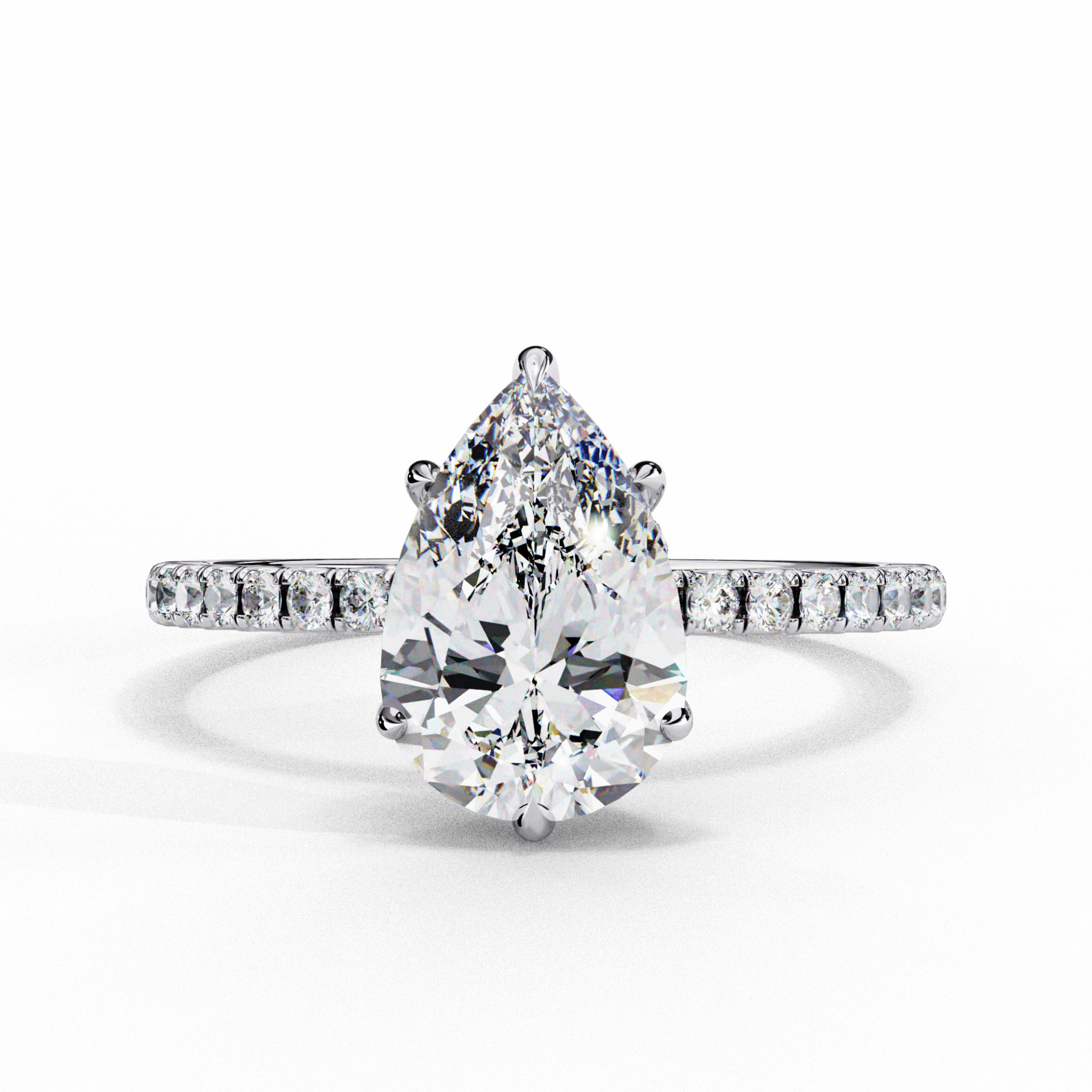 2 Carat Pear Forevermore Solitaire Ring in Moissanite | House of Estara