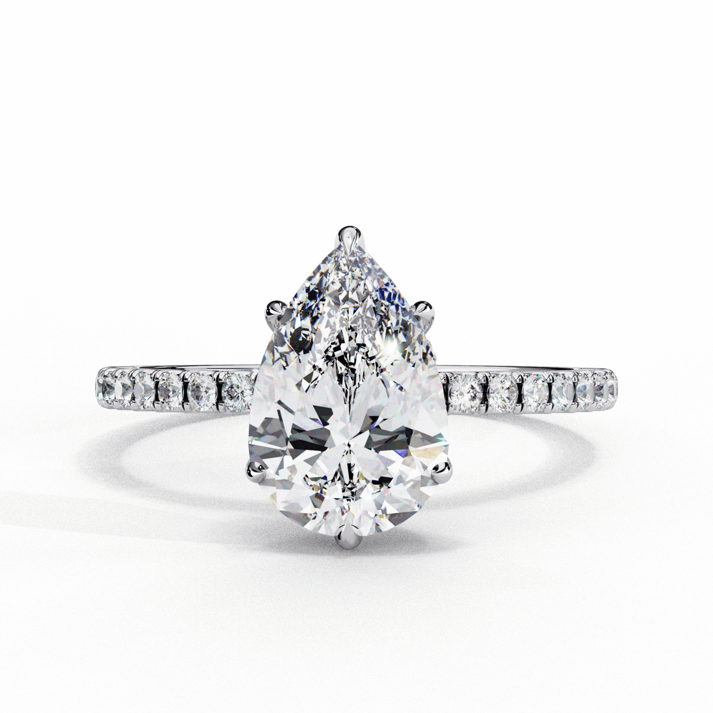 2 Carat Pear Forevermore Solitaire Ring in Moissanite | House of Estara