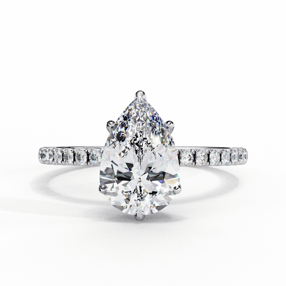 2 Carat Pear Forevermore Solitaire Ring in Moissanite | House of Estara