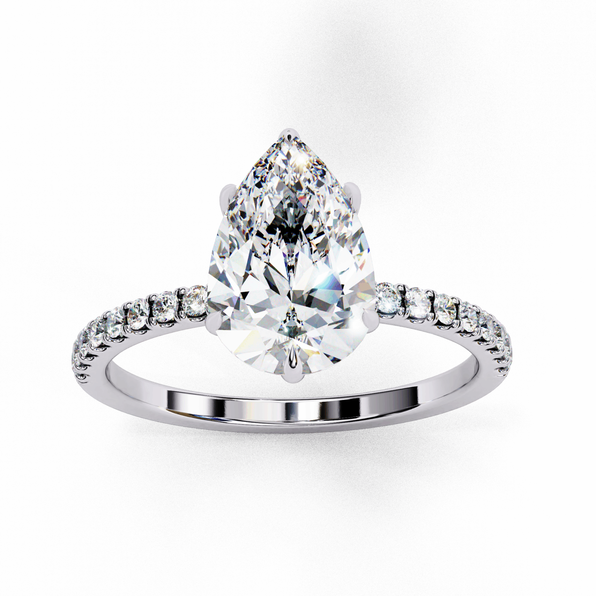 2 Carat Pear Forevermore Solitaire Ring in Moissanite | House of Estara