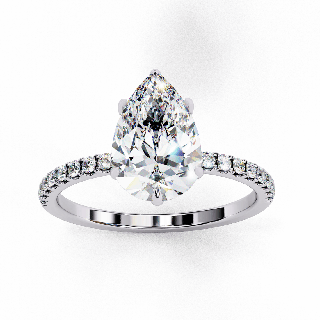 2 Carat Pear Forevermore Solitaire Ring in Moissanite | House of Estara