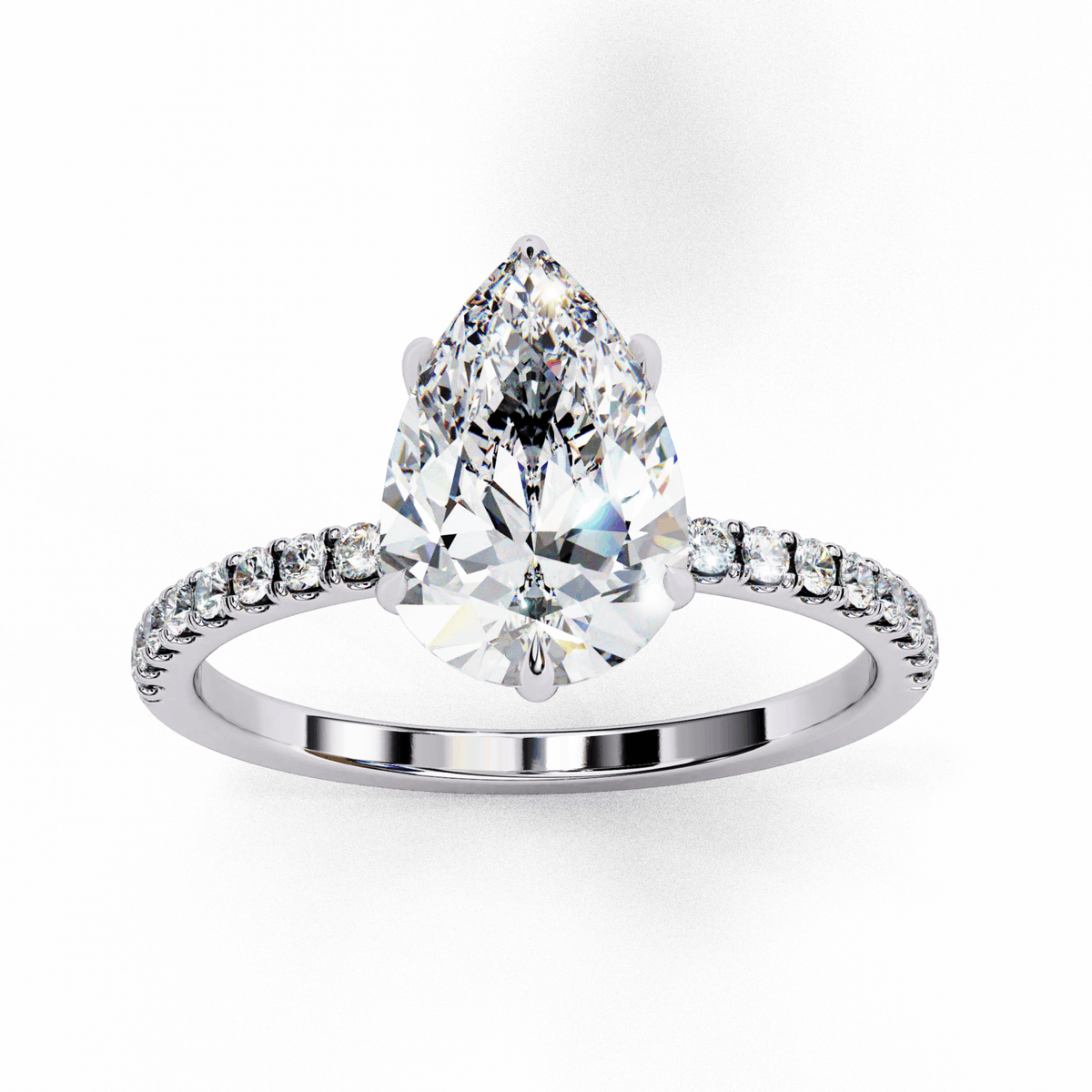 2 Carat Pear Forevermore Solitaire Ring in Moissanite | House of Estara