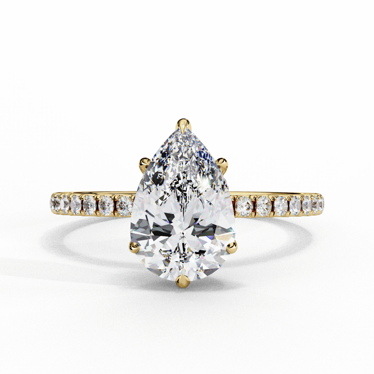 2 Carat Pear Forevermore Solitaire Ring in Moissanite | House of Estara