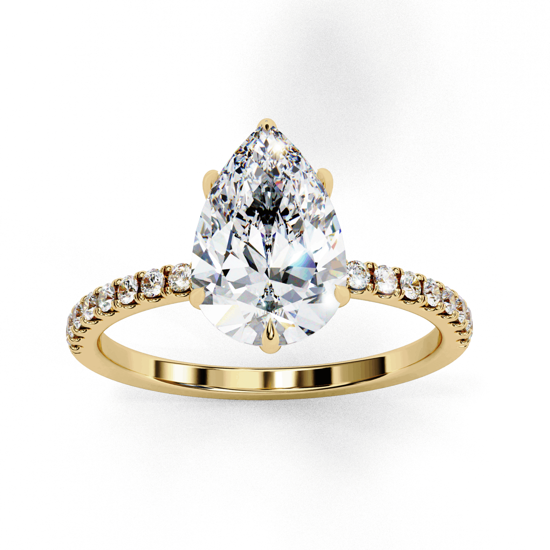 2 Carat Pear Forevermore Solitaire Ring in Moissanite | House of Estara