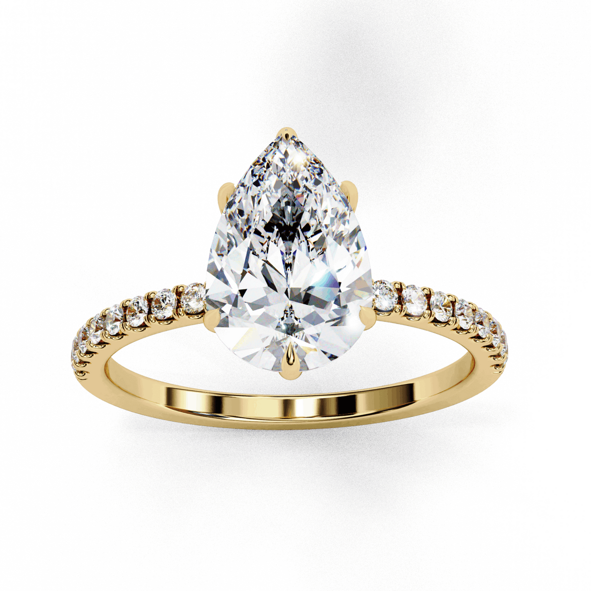 2 Carat Pear Forevermore Solitaire Ring in Moissanite | House of Estara