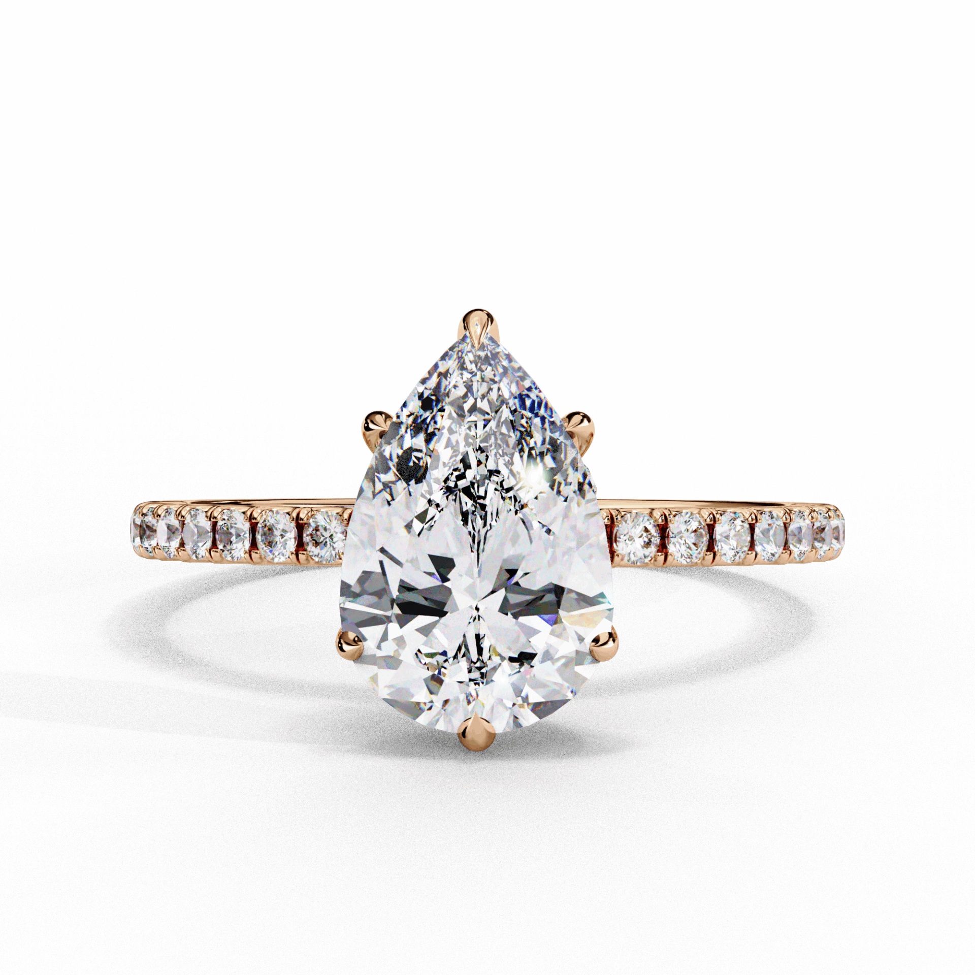 2 Carat Pear Forevermore Solitaire Ring in Moissanite | House of Estara