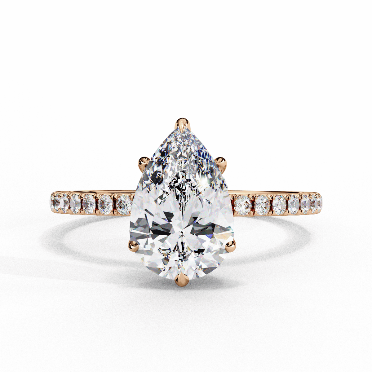 2 Carat Pear Forevermore Solitaire Ring in Moissanite | House of Estara