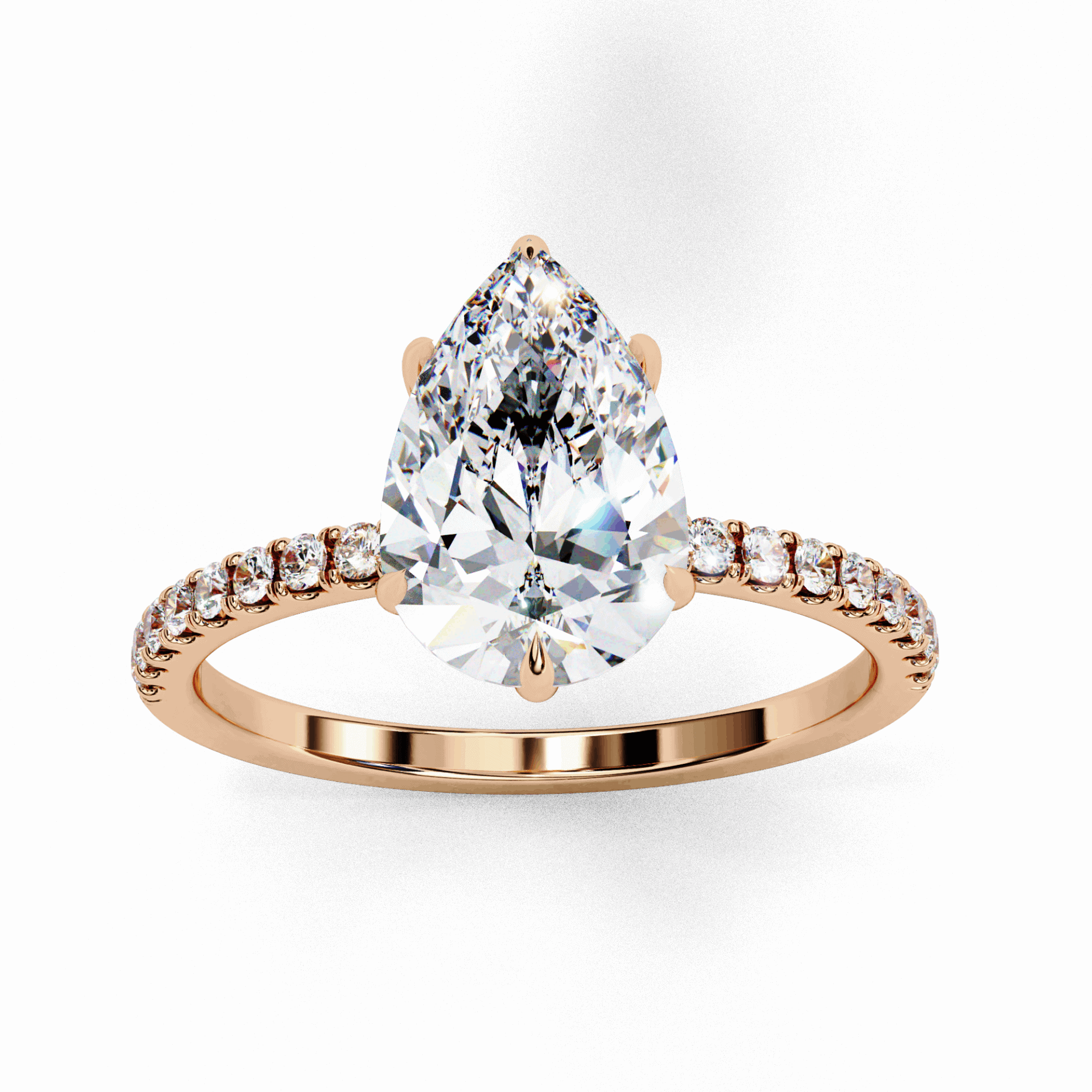 2 Carat Pear Forevermore Solitaire Ring in Moissanite | House of Estara