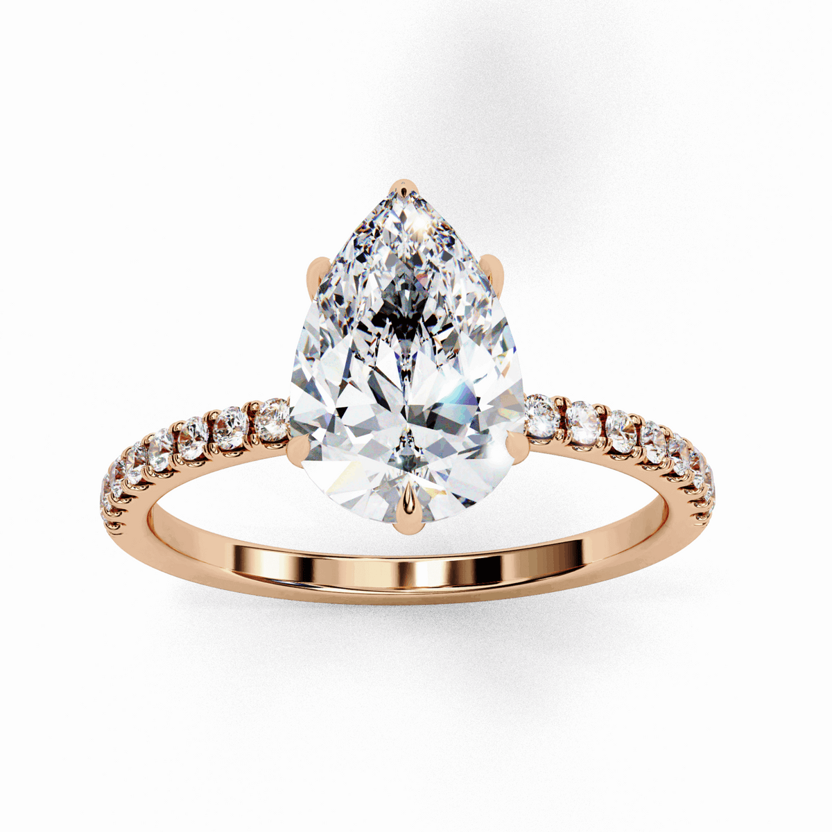 2 Carat Pear Forevermore Solitaire Ring in Moissanite | House of Estara