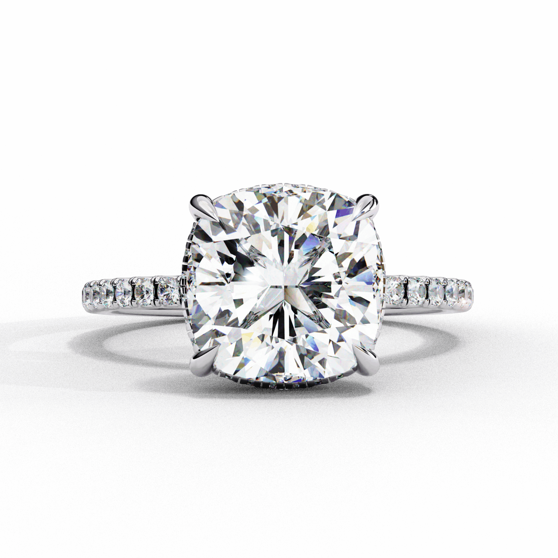 3.5 Carat Cushion Forevermore Solitaire Ring in Moissanite | House of Estara