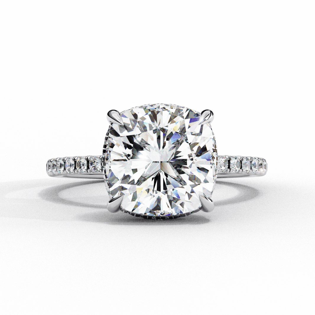 3.5 Carat Cushion Forevermore Solitaire Ring in Moissanite | House of Estara