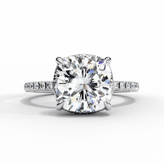 3.5 Carat Cushion Forevermore Solitaire Ring in Moissanite | House of Estara