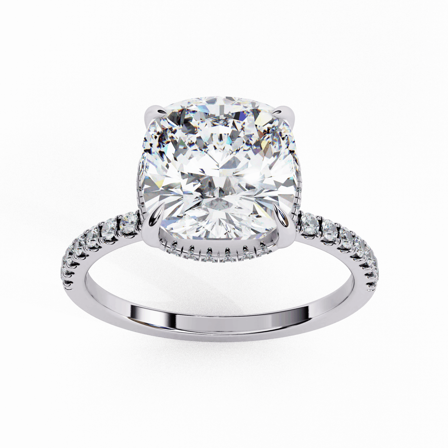 3.5 Carat Cushion Forevermore Solitaire Ring in Moissanite | House of Estara