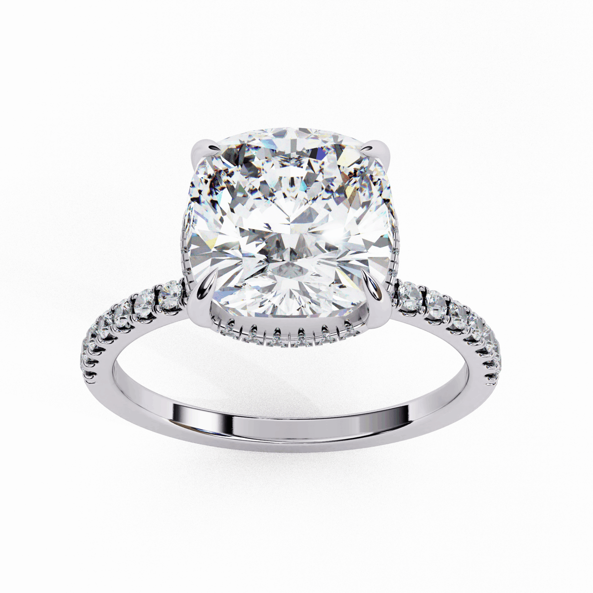 3.5 Carat Cushion Forevermore Solitaire Ring in Moissanite | House of Estara