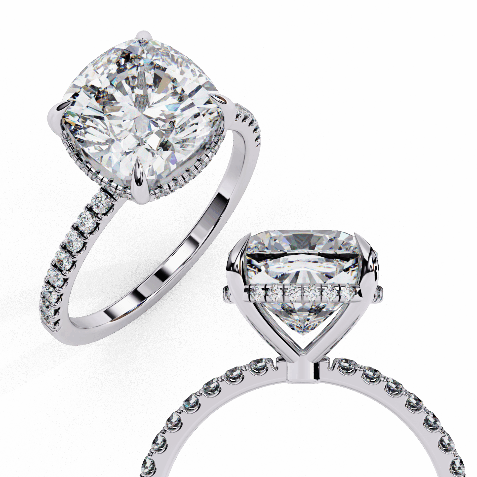 3.5 Carat Cushion Forevermore Solitaire Ring in Moissanite | House of Estara