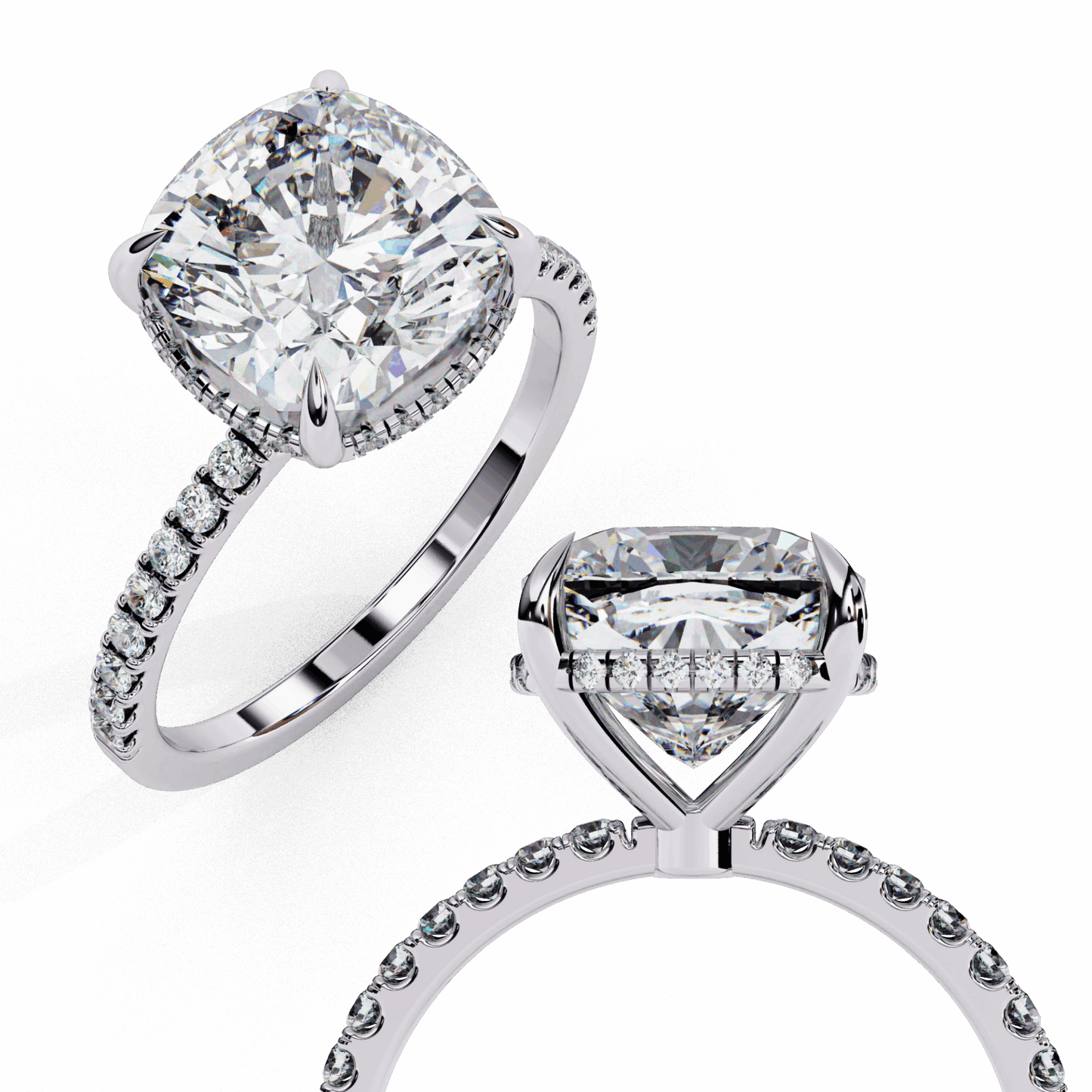 3.5 Carat Cushion Forevermore Solitaire Ring in Moissanite | House of Estara