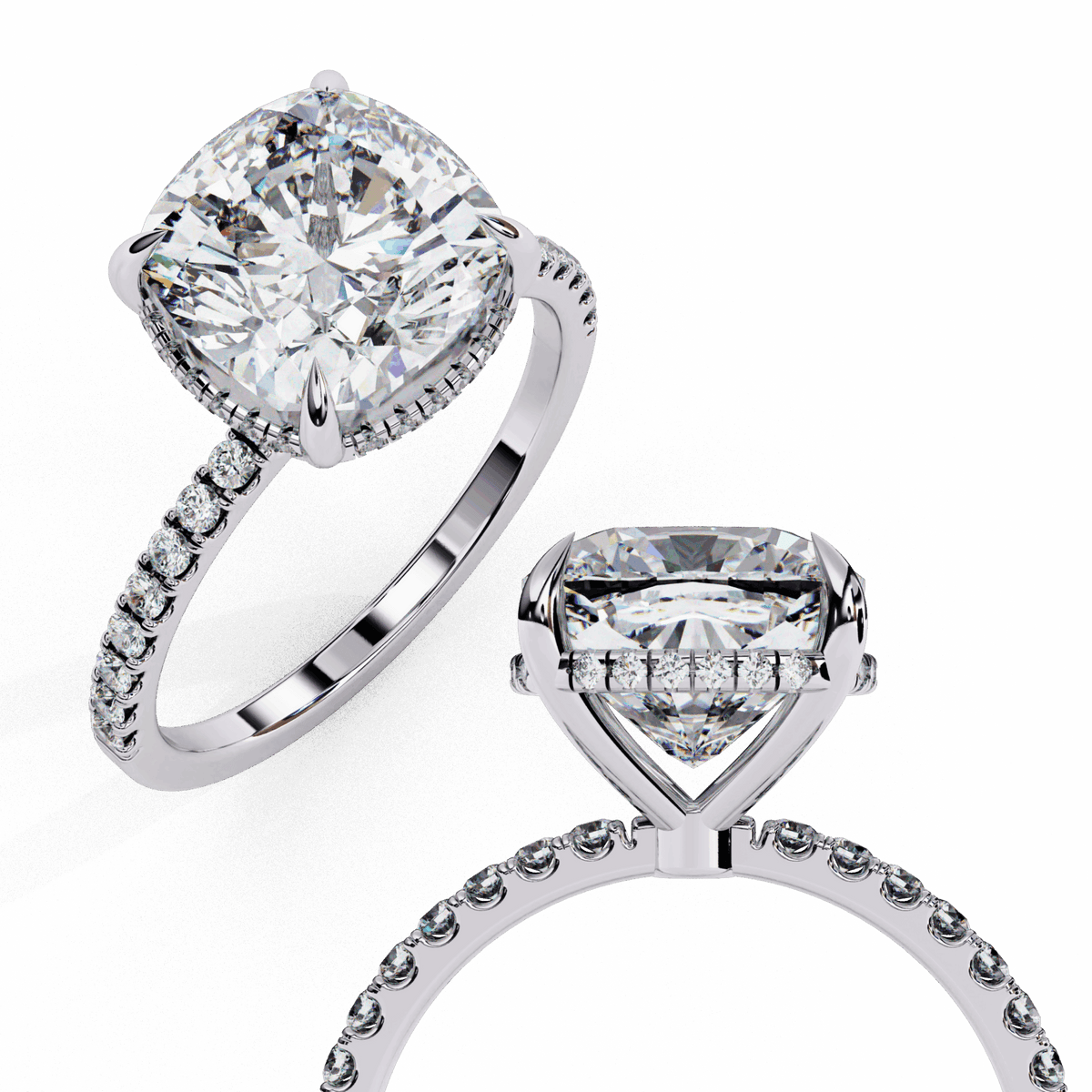 3.5 Carat Cushion Forevermore Solitaire Ring in Moissanite | House of Estara