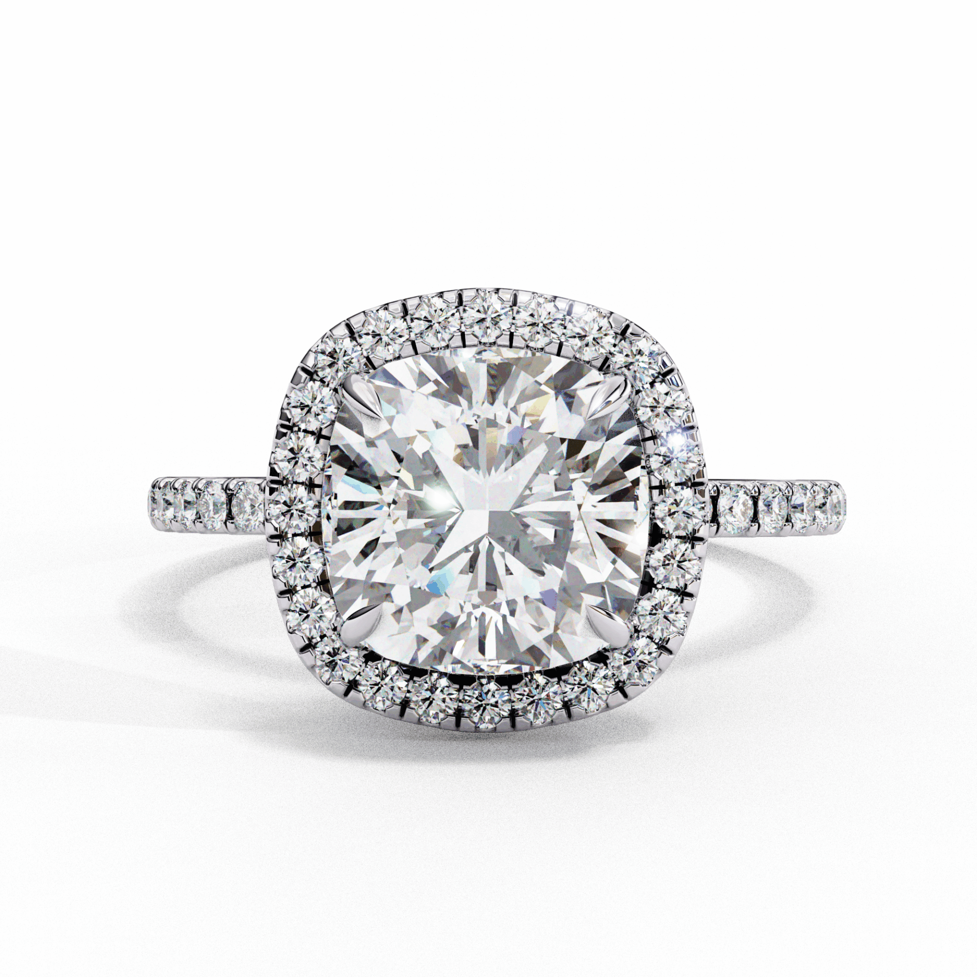 2 Carat Cushion Forever Solitaire Engagement Ring in Moissanite | House of Estara