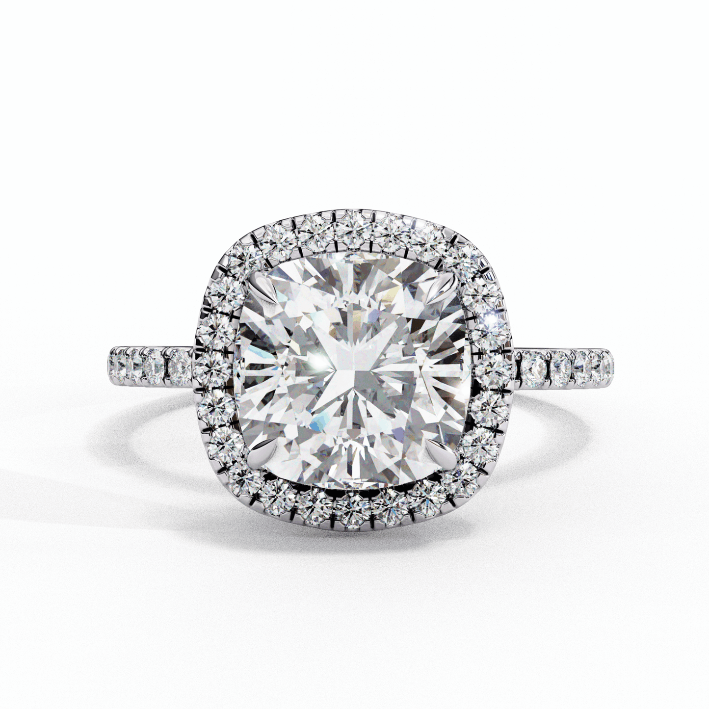 2 Carat Cushion Forever Solitaire Engagement Ring in Moissanite | House of Estara