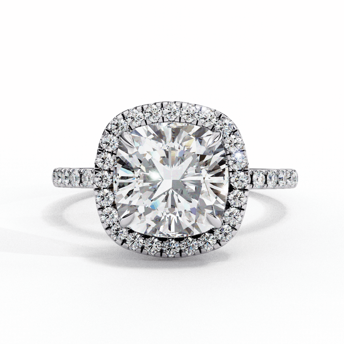 2 Carat Cushion Forever Solitaire Engagement Ring in Moissanite | House of Estara