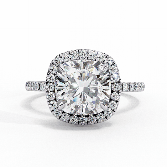 2 Carat Cushion Forever Solitaire Engagement Ring in Moissanite | House of Estara