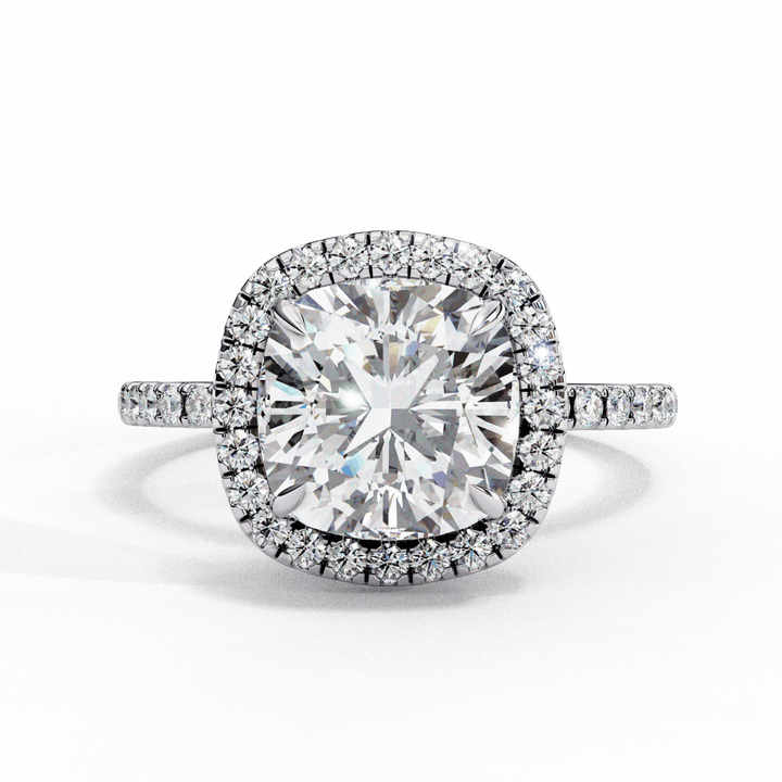 2 Carat Cushion Forever Solitaire Engagement Ring in Moissanite | House of Estara