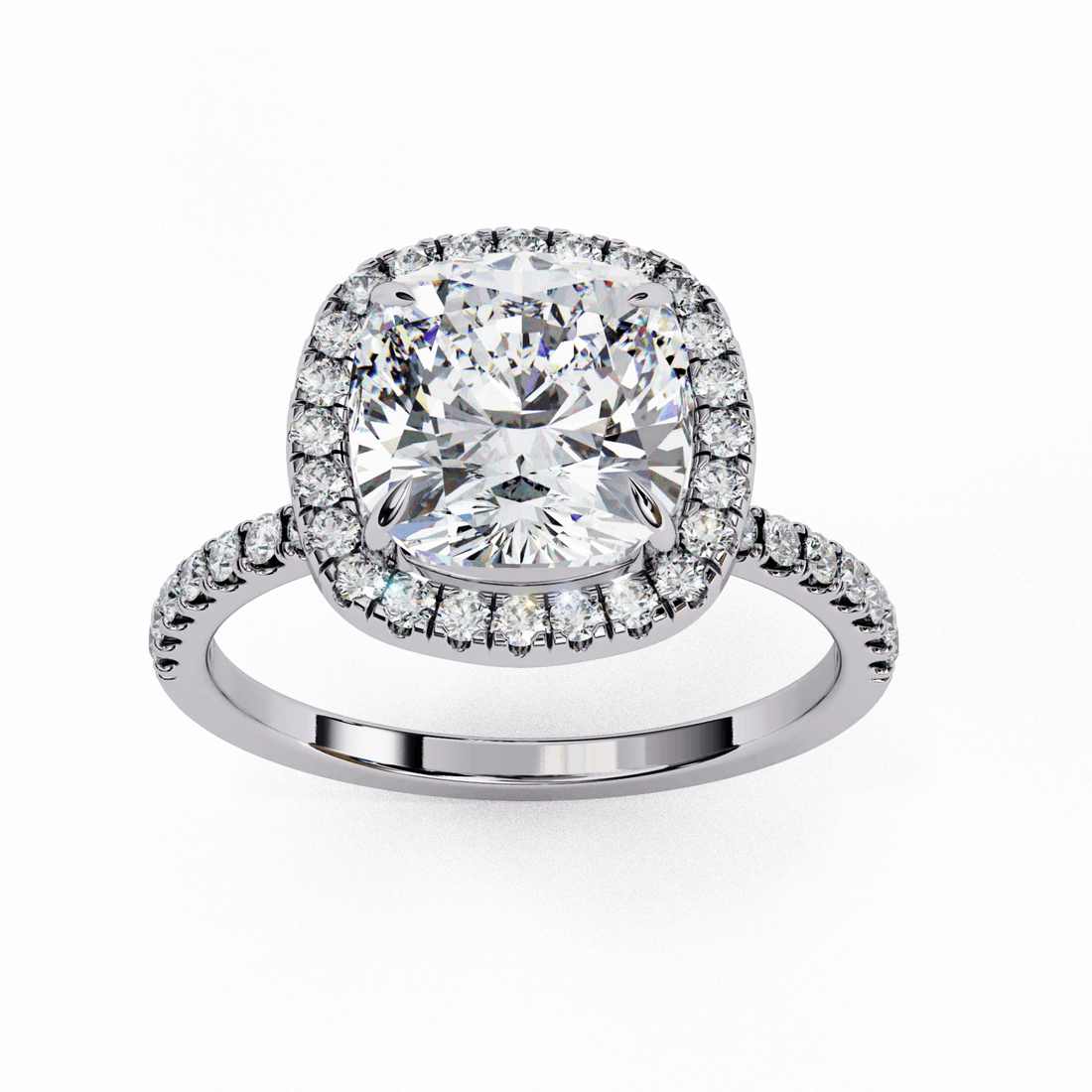 2 Carat Cushion Forever Solitaire Engagement Ring in Moissanite | House of Estara