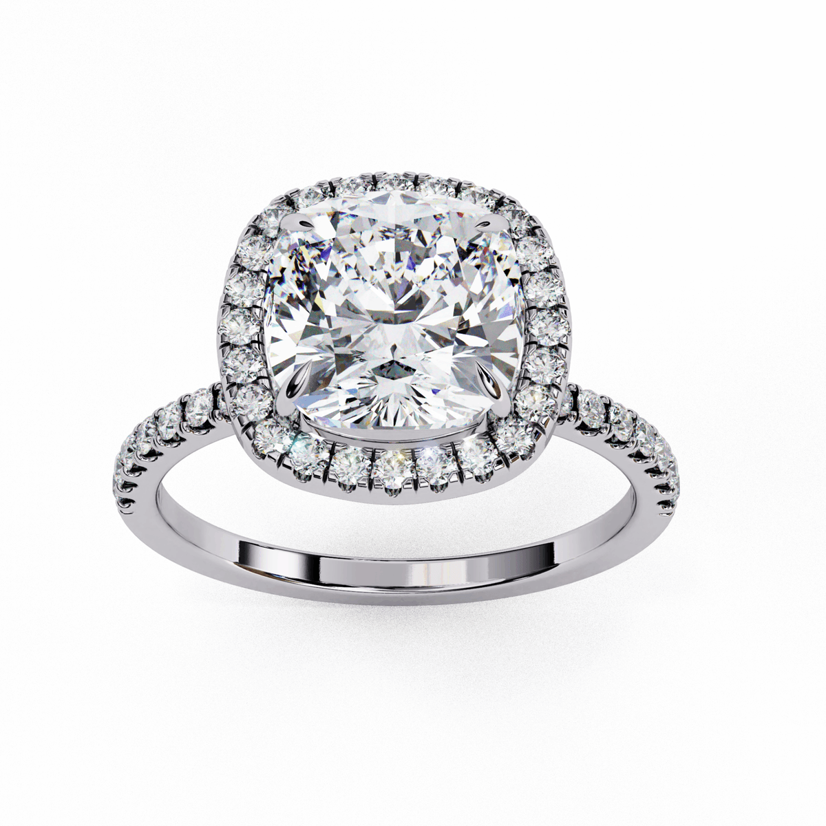 2 Carat Cushion Forever Solitaire Engagement Ring in Moissanite | House of Estara