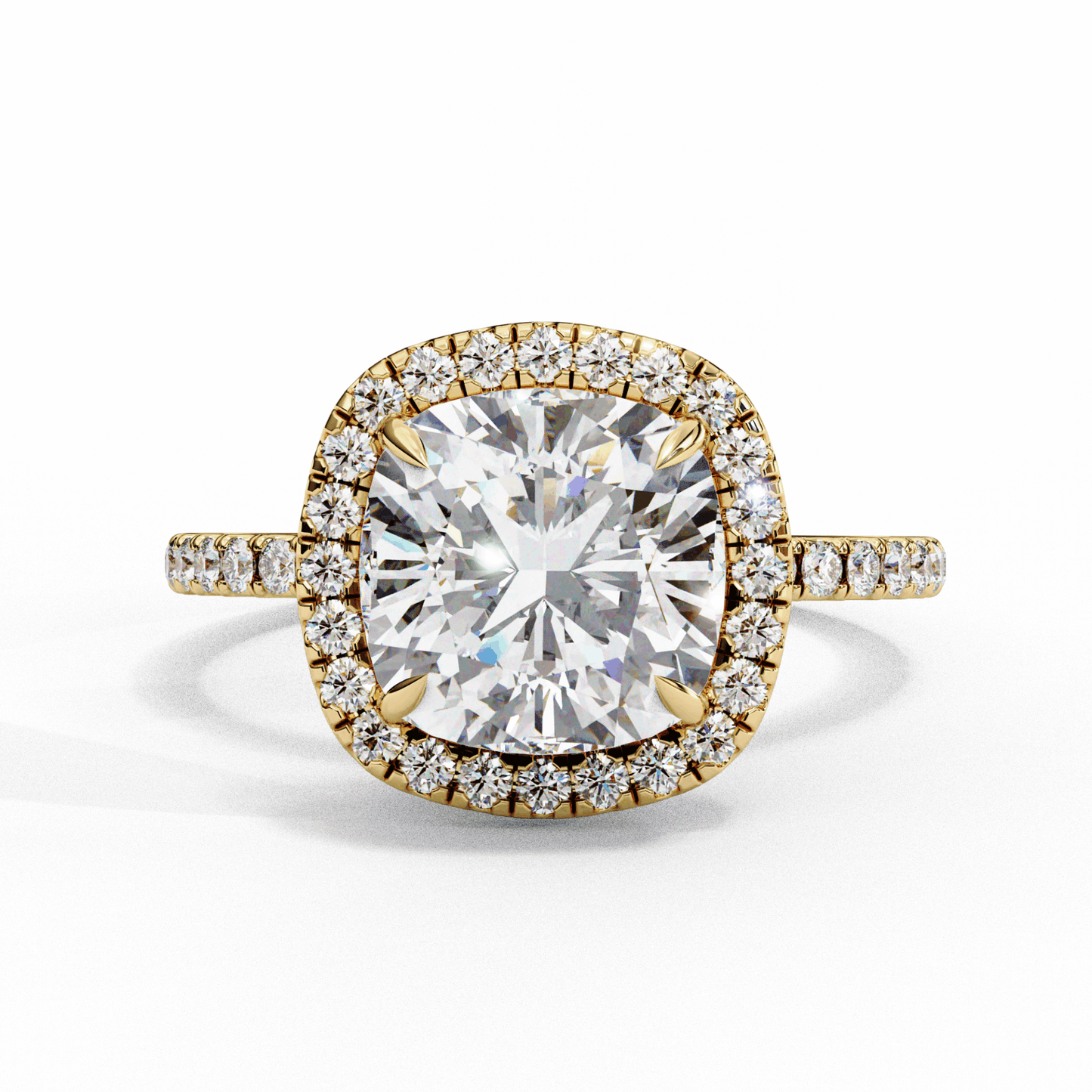 2 Carat Cushion Forever Solitaire Engagement Ring in Moissanite | House of Estara